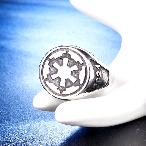 Unisex Geometric Stainless Steel Ring With Oiled Finish Casual Stress Relief Jewelry Accessory