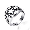 Unisex Geometric Stainless Steel Ring With Oiled Finish Casual Stress Relief Jewelry Accessory