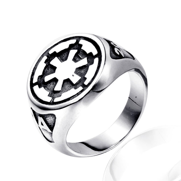 Unisex Geometric Stainless Steel Ring With Oiled Finish Casual Stress Relief Jewelry Accessory