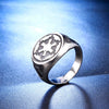 Unisex Geometric Stainless Steel Ring With Oiled Finish Casual Stress Relief Jewelry Accessory