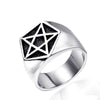 Unisex Geometric Star Ring In Electroplated Titanium Steel With Retro Inspired Style