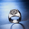 Unisex Geometric Star Ring In Electroplated Titanium Steel With Retro Inspired Style