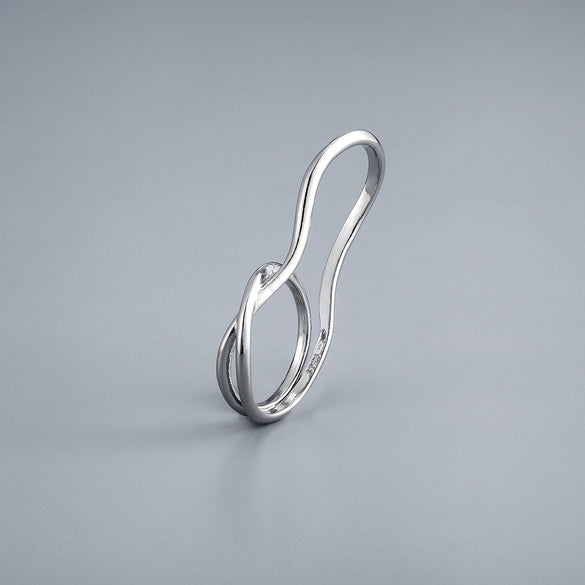 Unisex Geometric Statement Ring In Electroplated Copper With Double Ring Design And Adjustable Open Band
