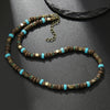 Unisex Geometric Style Coconut Shell And Wooden Beads Necklace With O Word Chain And Electroplating