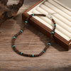 Unisex Geometric Style Coconut Shell And Wooden Beads Necklace With O Word Chain And Electroplating