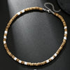 Unisex Geometric Style Coconut Shell And Wooden Beads Necklace With O Word Chain And Electroplating