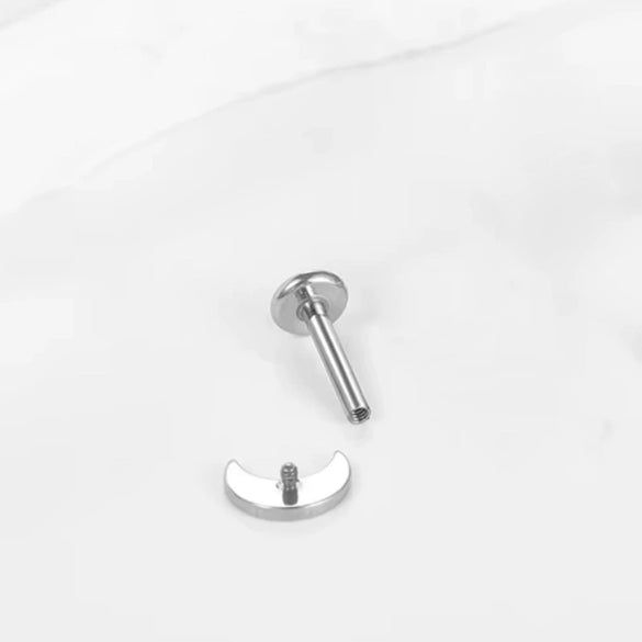 Unisex Geometric Titanium Alloy And Copper Stainless Steel Electroplated Earring And Lip Nail With Star Moon Lightning Pattern