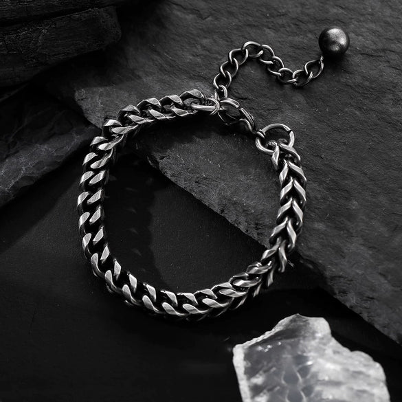Unisex Geometric Titanium Steel Bracelet With Electroplated Finish Retro Minimalist Personality Jewelry Accessory