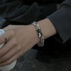 Unisex Geometric Titanium Steel Layered Wrap Bracelet With Electroplated Finish Trendy Hiphop Jewelry