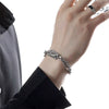 Unisex Geometric Titanium Steel Layered Wrap Bracelet With Electroplated Finish Trendy Hiphop Jewelry