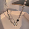 Unisex Geometric Titanium Steel Necklace With Electroplated Alloy Pendant Minimalist Jewelry