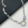 Unisex Geometric Titanium Steel Necklace With Electroplated Alloy Pendant Minimalist Jewelry