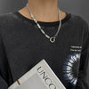 Unisex Geometric Titanium Steel Necklace With Electroplated Alloy Pendant Minimalist Jewelry