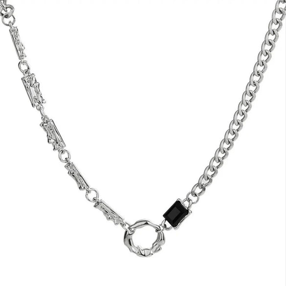 Unisex Geometric Titanium Steel Necklace With Electroplated Alloy Pendant Minimalist Jewelry