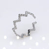 Unisex Geometric Titanium Steel Open Adjustable Ring With Electroplated Finish Exaggerated Hip Hop Style Statement Band