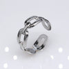 Unisex Geometric Titanium Steel Open Adjustable Ring With Electroplated Finish Exaggerated Hip Hop Style Statement Band