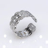 Unisex Geometric Titanium Steel Open Adjustable Ring With Electroplated Finish Exaggerated Hip Hop Style Statement Band