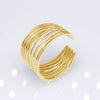 Unisex Geometric Titanium Steel Open Adjustable Ring With Electroplated Finish Exaggerated Hip Hop Style Statement Band