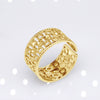 Unisex Geometric Titanium Steel Open Adjustable Ring With Electroplated Finish Exaggerated Hip Hop Style Statement Band