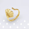 Unisex Geometric Titanium Steel Open Adjustable Ring With Electroplated Finish Exaggerated Hip Hop Style Statement Band
