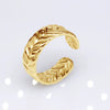Unisex Geometric Titanium Steel Open Adjustable Ring With Electroplated Finish Exaggerated Hip Hop Style Statement Band