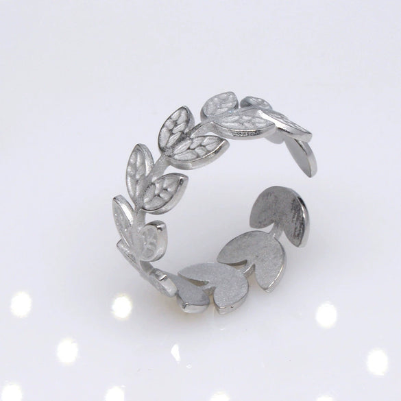 Unisex Geometric Titanium Steel Open Adjustable Ring With Electroplated Finish Exaggerated Hip Hop Style Statement Band