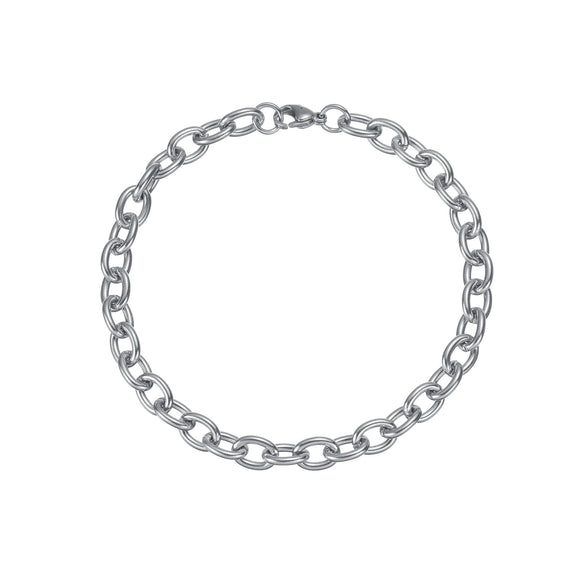 Unisex Geometric Titanium Steel Oshaped Bracelet Anklet Clothes Chain With Electroplating