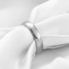 Unisex Geometric Tungsten Steel Couple Rings With Smooth Plain Design And Electroplated Finish