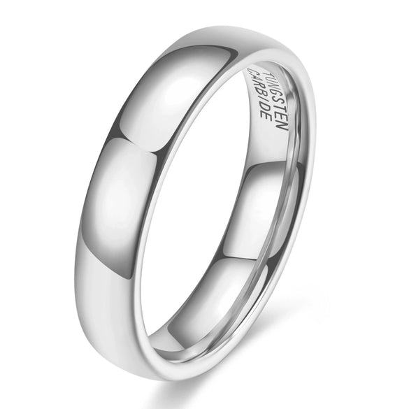 Unisex Geometric Tungsten Steel Couple Rings With Smooth Plain Design And Electroplated Finish