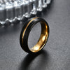 Unisex Geometric Tungsten Steel Ring With Black And Gold Electroplated Finish Wholesale Fashion Jewelry