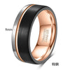 Unisex Geometric Tungsten Steel Ring With Black And Rose Gold Electroplated Mixedcolor Finish Wholesale