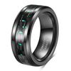 Unisex Geometric Tungsten Steel Ring With Carbon Fiber Inlay And Electroplated Finish