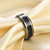 Unisex Geometric Tungsten Steel Ring With Carbon Fiber Inlay And Electroplated Finish