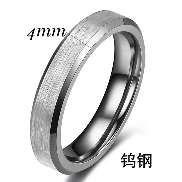 Unisex Geometric Tungsten Steel Ring With Smooth Brushed Finish And Electroplated Design For Wholesale Fashion Accessories