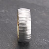 Unisex Gold Plated Tungsten Steel Ring With Hand Hammered Geometric Texture And Matte Finish Light Luxury Jewelry