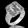 Unisex Gold Tone Copper Ring With Skull Carved Pattern Geometric Shape Electroplated Fashion Jewelry