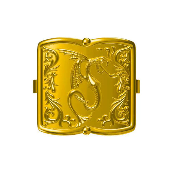 Unisex Gold Tone Copper Ring With Skull Carved Pattern Geometric Shape Electroplated Fashion Jewelry