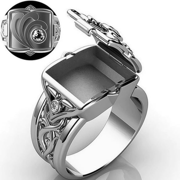 Unisex Gold Tone Copper Ring With Skull Carved Pattern Geometric Shape Electroplated Fashion Jewelry