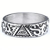 Unisex Gold Tone Stainless Steel Eye Motif Ring With Polished Finish And Distinctive Statement Style