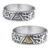 Unisex Gold Tone Stainless Steel Eye Motif Ring With Polished Finish And Distinctive Statement Style