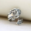 Unisex Gothic Geometric Owl Eye Ring In Electroplated Copper With Retro Blue Eye Design Wholesale Jewelry