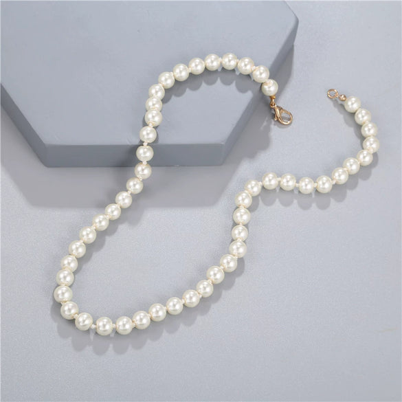 Unisex Handmade Geometric Imitation Pearl Stainless Steel Bracelet