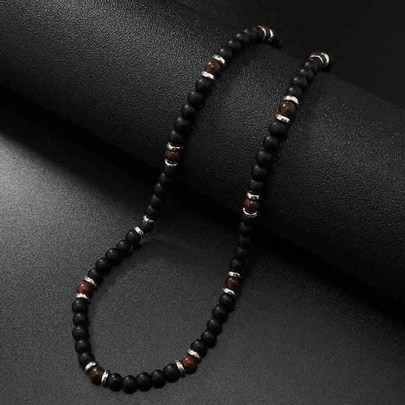 Unisex Handmade Glass Glazed Geometric Beaded Necklace