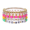 Unisex Handmade Multilayer Stacked Dripping Rainbow Unicorn Cartoon Soft Polymer Clay Bracelet With Animal Zodiac Design