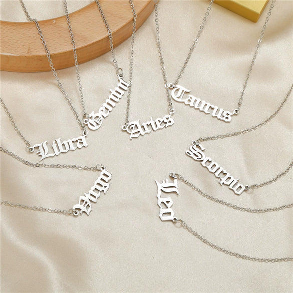 Unisex Handmade Stainless Steel And Titanium Steel Constellation Bamboo Chain Necklace In Ins Style