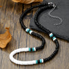 Unisex Handmade Wooden Beads And Pine Stones Geometric Hiphop Fashion Clavicle Chain