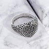 Unisex Heart Shaped Zinc Alloy Ring With Silver Black Finish And Honeycomb Pattern Modern Light Luxury Fashion Jewelry