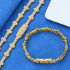 Unisex Hip Hop Cross Star Zircon Inlaid Copper Necklace And Bracelet Jewelry