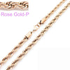 Unisex Hip Hop Fashion Button Rope Titanium Steel And Stainless Steel Twist Chain Necklace With Geometric Pattern And Electroplating Treatment