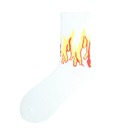 Unisex Hip-Hop Flame Cotton Ankle Socks A Pair